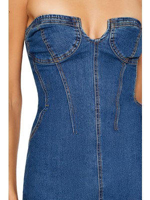 F21 Denim Mini Elbise