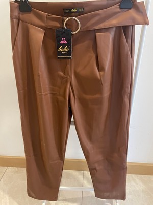 Bebe Plus Bayan Deri Pantalon