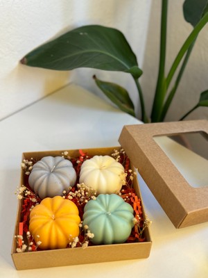 Yeyu Candles Pumpkin Gift / Balkabağı  Kutulu Vegan Tasarım Mum