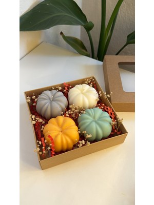 Yeyu Candles Pumpkin Gift / Balkabağı  Kutulu Vegan Tasarım Mum