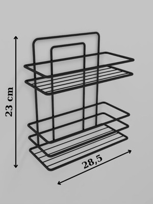 Tekno Trust Yapışkanlı 2 Katlı Banyo Rafı Duş Şampuanlık Duvar Düzenleyici Organizer