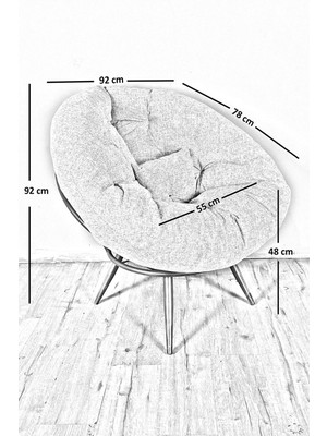 Hmplast Modern Ergonomik Tekli Koltuk Berjer | Şık Tasarım, Dayanıklılık ve Maksimum Konfor | Minderli | Yastıklı | Keten Krem