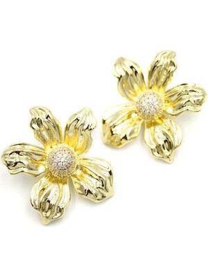 Royaleks Çiçek Küpe - Altın