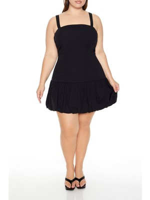 F21 Plus Size Poplin Mini Elbise