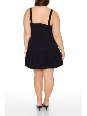 F21 Plus Size Poplin Mini Elbise