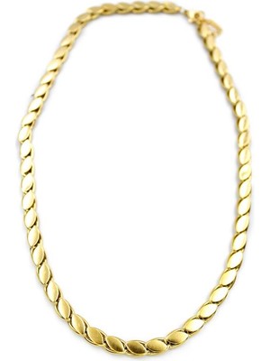 Royaleks Design Kalın Kısa Arpa Zincir Kolye - Altın