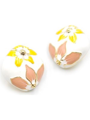 Royaleks Mineli Çiçek Küpe - Çok Renkli