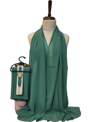 Şifon Şal & Saat Kombin Özel Tasarım