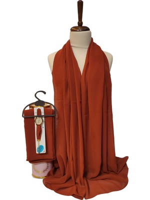 Şifon Şal & Saat Kombin Özel Tasarım