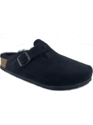 Uniqueqoop Oslo  Deri Mantar Taban Kürklü Ortopedik Terlik