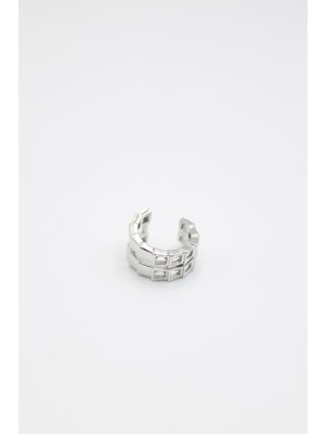 Royaleks Taşlı Kıkırdak Küpe - Gümüş