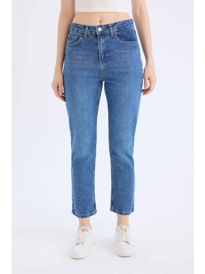 DeFacto Mary Vintage Straight Fit Yüksek Bel Bilek Boy Jean Yıkamalı Pantolon E4963AX24CW