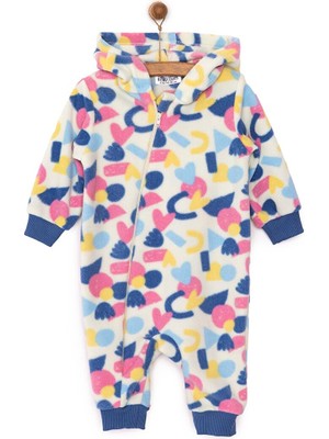 HelloBaby Basic Metraj Baskılı Polar Patiksiz Tulum Kız Bebek