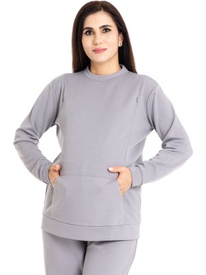Baby Mom Emzirme Özellikli Hamile Sweatshirt Anne Giyim