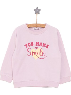 HelloBaby Basic Az Şardonlu Yazı Desenli Sweatshirt Kız Bebek