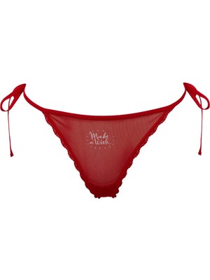 DeFacto Fall in Love Yılbaşı Temalı Kırmızı Dantel String Slip Külot Z0995AZ24WN