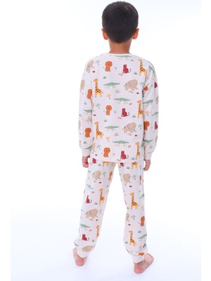 Zuzunga Animaux Desenli %100 Pamuk Unisex Çocuk Pijama Takımı