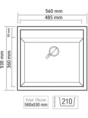 Thorax Granit Eviye Turo C1 Siyah 56X53