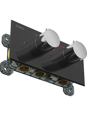 Teska Termostatik İki Yönlü Banyo Batarya Gövdesi-Siyah Camlı
