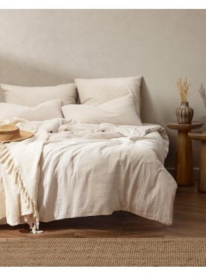 Madame Coco Marla Müslin King Size %100 Pamuk Nevresim Takımı - Bej