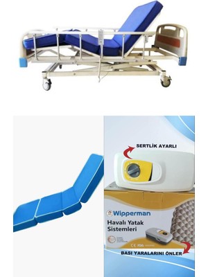 Witra emek sağlık  3 Motorlu Abs Başlıklı Tabanca Korkuluklu Hasta Karyolası Ekonomik Takım