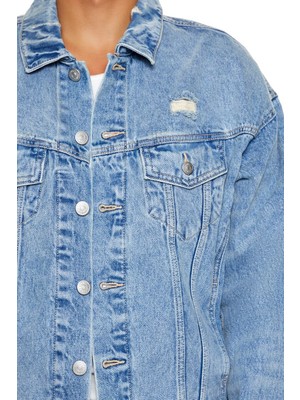 F21 Denim Trucker Ceket