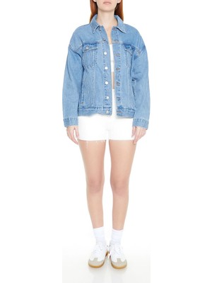 Forever 21 F21 Oversize Trucker Kot Ceket