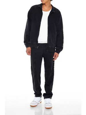 Forever 21 F21 Washed French Terry Zip-Up Ceket