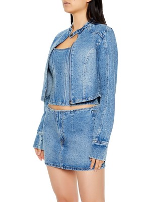 Rhinestone Denim Ceket