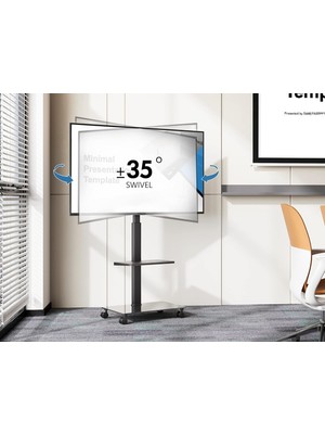 Varsthree Mobil Tv Sehpası Tekerlekli Araba - 32" Ila 60" Lcd/led/kavisli Ekran