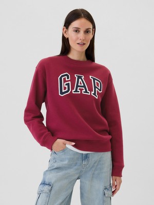 Gap Kadın Kırmızı  Logo Bisiklet Yaka Fleece Sweatshirt