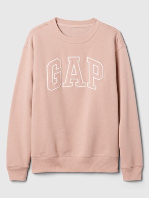 Gap Kadın Pembe  Logo Bisiklet Yaka Fleece Sweatshirt