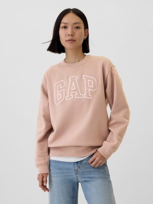 Gap Kadın Pembe  Logo Bisiklet Yaka Fleece Sweatshirt