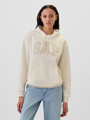 Gap Kadın Kırık Beyaz  Logo Fleece Sweatshirt