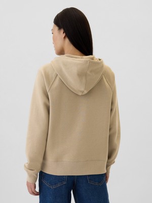 Gap Kadın Bej  Logo Fleece Fermuarlı Sweatshirt