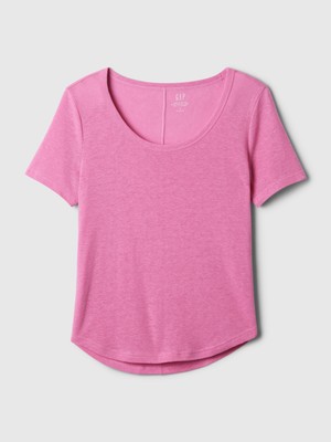 Gap Kadın Pembe Keten Karışımlı T-Shirt