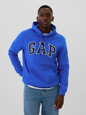 Gap Erkek Mavi  Logo Fleece Sweatshirt