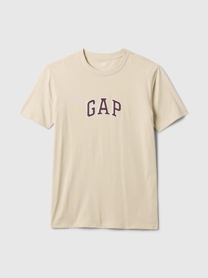 Gap Erkek Bej  Logo T-Shirt