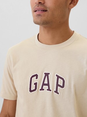 Gap Erkek Bej  Logo T-Shirt