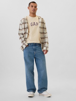 Gap Erkek Bej  Logo T-Shirt