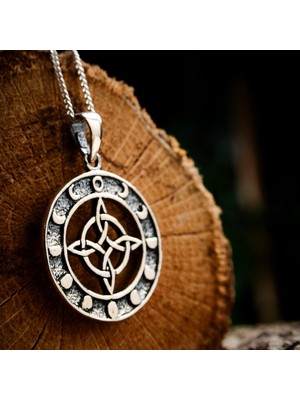 Ebrar Silver Gümüş Ay Pusulası Kolye 925 Ayar Gümüş Taşsız Unisex Ay Pusulası Kolye