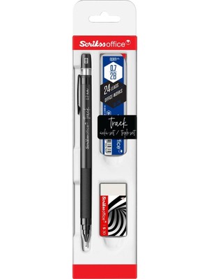 Scrikss Track Siyah 0.7 mm Mekanik Kurşun Kalem Üçlü Set