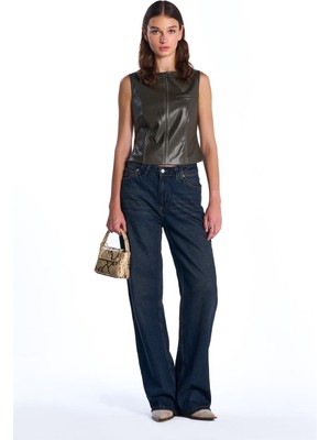 Lacivert Straight Fit Jean