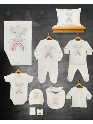 11 Lİ İSİMLİ HASTANE ÇIKIŞ SETİ ORGANİK PAMUK