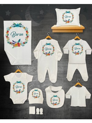 11 Lİ İSİMLİ HASTANE ÇIKIŞ SETİ ORGANİK PAMUK