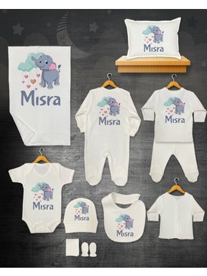 11 Lİ İSİMLİ HASTANE ÇIKIŞ SETİ ORGANİK PAMUK