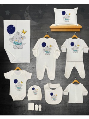 11 Lİ İSİMLİ HASTANE ÇIKIŞ SETİ ORGANİK PAMUK