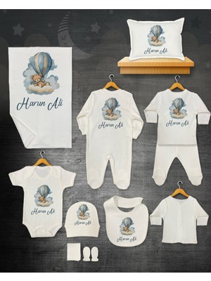 11 Lİ İSİMLİ HASTANE ÇIKIŞ SETİ ORGANİK PAMUK