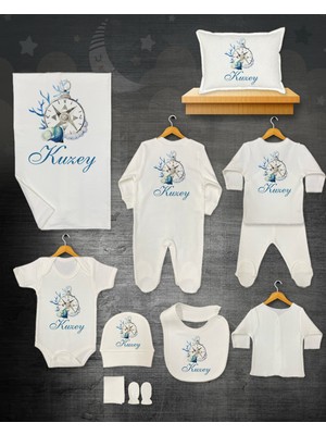 11 Lİ İSİMLİ HASTANE ÇIKIŞ SETİ ORGANİK PAMUK