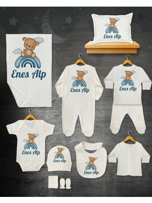 11 Lİ İSİMLİ HASTANE ÇIKIŞ SETİ ORGANİK PAMUK